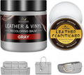 Leather Recoloring Balm with 100ml Mink Oil, Gray Leather Repair Kit and Scratch Remover for Furniture, Car Seats, Sofas, Dye & Restorer for Couches, Vinyl, PU, Faux