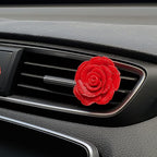 Air Freshener Blooming Rose for Car or Indoor, Realistic Stylish Detailed 3D Printing Plastic (eco PLA), Magnet and Clip (Car, Air-cleaner, Fridge, Microwave, Shelf) – Solution is not included