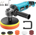 Seesii Car Buffer Polisher 1600W, 7"/6" Variable Speed 2056-3600 RPM Rotary Polisher with Copper Motor & Detachable Handles, Ideal for DIY Detailers, Auto Detailing Hobbyists, Scratch Removal & Waxing