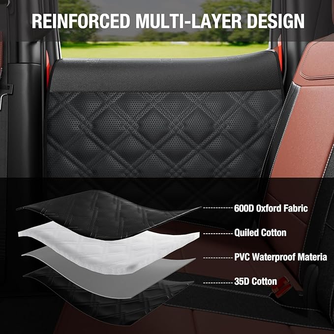 Dog Car Door Protector – 20% Larger Design for Trucks & Large SUVs, Thickened Waterproof Door Panel Covers, Protects Doors from Dog Scratching