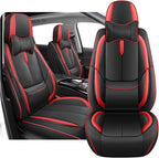 Fit for 98% of Mercedes Benz Car Seat Covers with Headrests, Premium Nappa Leather Seat Cover, Fully Wrapped Protect Modern Style Seat Cover (2-Seat Luxury, Black & Red)