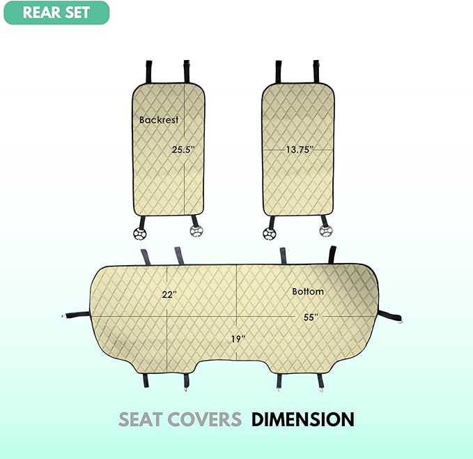 FH Group Car Seat Cushion Neosupreme Automotive Seat Cushions - Universal Fit, Rear Car Seat Cushion, Car Seat Cushions With Non-slip Silicone Backing for SUV, Sedan, Van Rear Set Black
