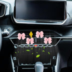 6 Pcs Pink Bow Car Air Vent Clips, Cute Air Freshener Clips for Car Interior Decoration Accessories