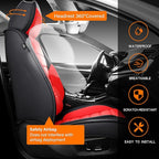 Front Car Seat Covers, Leather Car Seat Covers, Fit for Most Cars SUV and Most Sedan Red