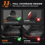 AOMSAZTO Seat Covers for Model 3 2024 2025 (Not Performance)-Full Set Leather Waterproof Car Seat Covers Airbag-Ready Design Fit for Tesla Model 3(with Armrest & Rear Door Pads Cover)-Black