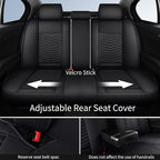 Nappa Leather Car Seat Covers Full Set, Black Car seat Protector 5 Seats, Waterproof Car Seat Cushion, Universal Automotive Seat Covers Fit for SUV Truck Pick-up Sedan, Front and Rear