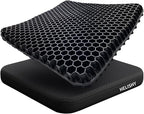 Gel Wheelchair Seat Cushion for Long Sitting - Cooling Office Chair Cushion for Sciatica, Back, Pressure Sore, Tailbone Pain Relief - Soft & Breathable Butt Pillow with Non-Slip Cover for Wheelchair