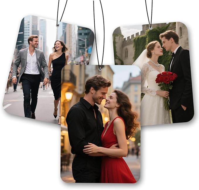 Custom Air fresheners with Picture,Personalized Air Freshener for Car,Cute Hanging Car Air Fresheners for Women,Double-sided Photo Printing Hanging Car Scents 30 scents available