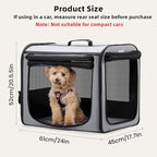 Dog Car Carrier Light Weight 24×17.7×20.5in, Dog Carrier Easy to Assemble, Dog Car Crate Portable and Breathable, Foldable Pet Carrier for Indoor and Outdoor, Dog Travel Crate with Curtain Gray