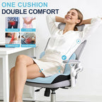 Seat Cushion, Office Chair Cushion, L-Shaped Ergonomic Car Seat Cushions, Memory Foam Chair Cushion, Lumbar Support Pillow for Wheelchair, Car, Home, Office, Desk, Blue