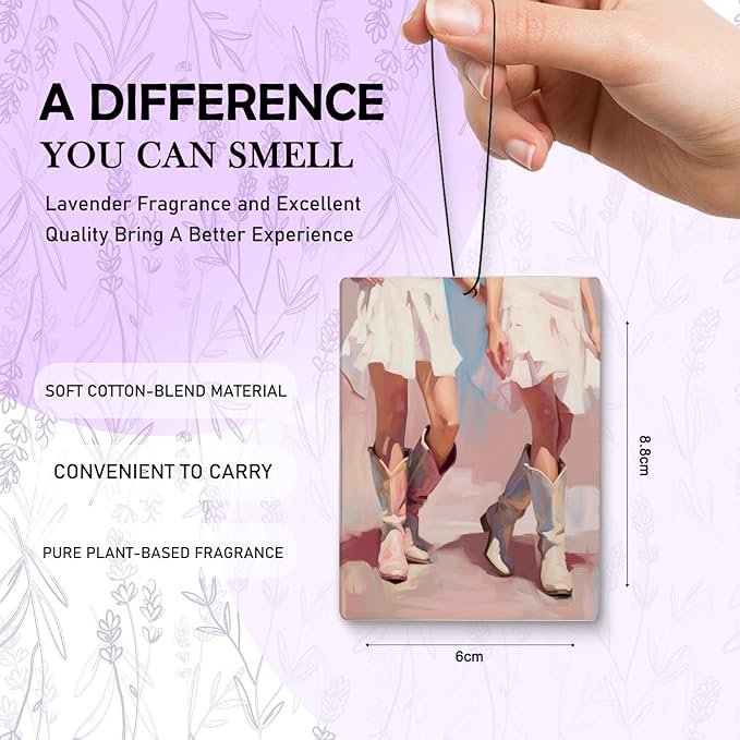 Pink Western Cowgirl Boots Air Freshener for Car,Room Decor Aesthetic Air Freshener Hanging 3 Pcs for Cars Closet Drawer Books Bathroom, Western Car Mirror Decor Accessories for Women