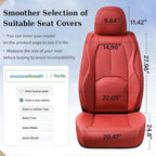 Coverado Seat Covers, Car Seat Covers Front Seats, Premium Nappa Leather Seat Covers for Cars, Waterproof Car Seat Protector with Lumbar Support, Front Seat Covers Universal Fit for Most Cars (Red)
