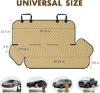 Backseat Cover for Dogs, Waterproof and Non-Slip Pet Bench Seat Covers, Car Seat Protector for Back Seat, Universal Size Rear Car Seat Cover Fits Cars, Trucks and SUVs, L-Khaki&Black