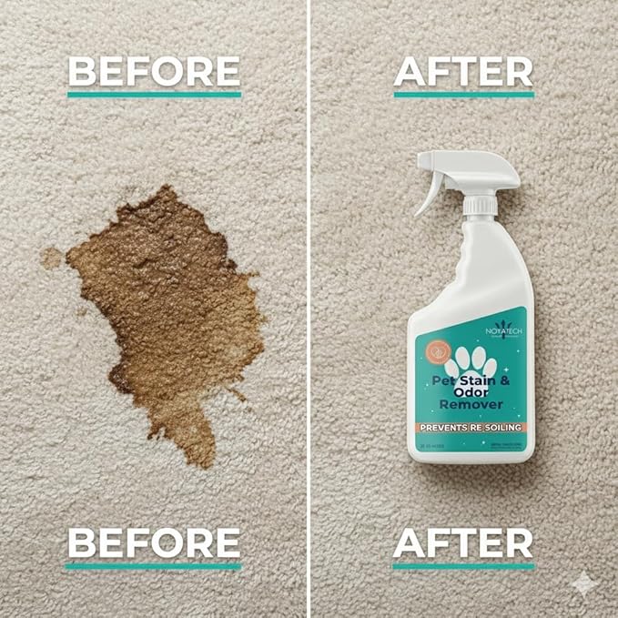 Pet Stain & Odor Remover – Fast-Acting Enzyme Cleaner for Dog & Cat Urine | Safe for Carpet, Couch, Turf, Tile & More | Non-Toxic, Kid & Pet Safe Spray