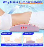 Lumbar Support Pillow for Bed – Memory Foam Waist Pillow with Cooling Cover for Comfortable Back Support – Bolster Pillow for Side, Back & Stomach Sleepers – for Bed, Sofa, Car