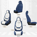 Coverado Seat Covers, Car Seat Covers Front Seats, Leather Seat Covers for Cars, Car Seat Protector Waterproof, Car Seat Cushion, Front Carseat Cover Universal Fit for Most Cars, Blue White