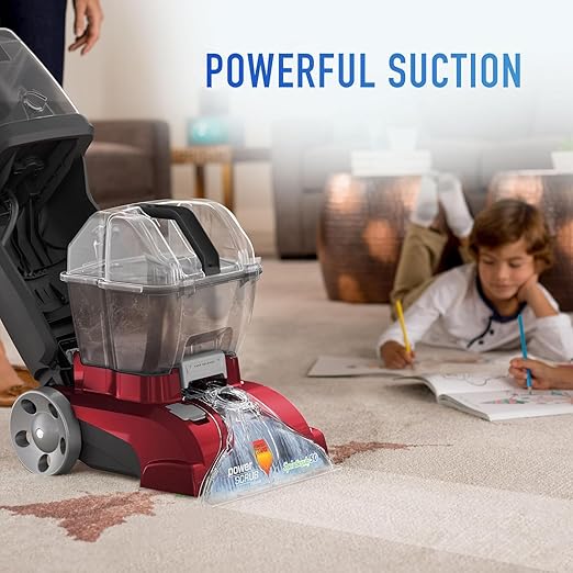 Hoover PowerScrub Deluxe Carpet Cleaner Machine, Upright Shampooer, FH50150NC + Hoover Everyday Solution, Deep Cleaning Carpet Shampoo, 128 oz Formula, AH30932