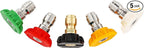 Tool Daily Pressure Washer Nozzle Tips Multiple Degrees, 1/4 inch, 5-Pack (Orifice 3.5)