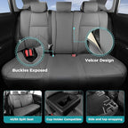 for Toyota RAV4 Seat Covers 2019 2020 2021 2022 2023 2024 2025 RAV 4 LE XLE Limited XLE Premium (Gas not for Hybrid) - Custom Leather Car Seat Covers Full Set - BlackGrey