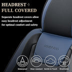 Coverado Car Seat Covers, Front Covers for Cars, Car Seat Cover Front Seats, Car Seat Protector Waterproof, Leather Car Seat Cushion, Universal Interior Covers Seat Protectors for Most Cars Blue