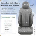 Coverado Gray Car Seat Covers Front Seat, 2 Pack Waterproof Leather Seat Covers, Front Seat Covers for Cars, Breathable Car Seat Protector Universal Front Car Seat Cushion Fit for Most Cars, Trucks