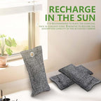 WSSROGY 4 Pack Activated Charcoal Odor Absorber, Bamboo Charcoal Air Purifying Bags Odor Eliminator Air Freshener Deodorizer for Shoe, Closet, Car, Basement