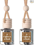 CANDECraftCo 2 Pack Bookish Scents Car Air Freshener for Essential Oils, Aromatherapy Automobile Diffuser, Gift for Her, Library, Book Lover Gift, Reading Bibliophile (Coffee & A Book)