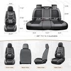 Coverado Car Seat Covers, Front Covers for Cars, Car Seat Cover Front Seats, Automotive Seat Cover, Waterproof, Leather Car Seat Cushion, Universal Interior Covers Seat Protectors for Most Cars Gray