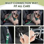 Lukovee Dog Seat Belt for Car, Adjustable Dog Car Harness for Large Medium Small Dogs, Soft Padded & Breathable Mesh Dog Seatbelt with Car Strap and Carabiner (Green,S)