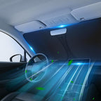 Windshield Sun Shade for Kia Sportage 2023 2024 2025 2026 – Custom Fit Sun Shield with Mirror Cut‑Out, Blocks Heat & UV, Foldable with Storage Pouch - Kia Sportage Windshield Sunshade