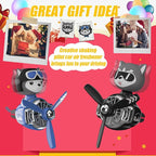 2Pcs Car Air Fresheners, Cute Bear Pilot Automotive Air Outlet Creative Car Perfume Diffuser, Automotive Accessories Air Vent Decoration with 8 Fragrant Tablets (Black 3+Blue 2)