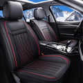 Aierxuan Car Seat Covers Full Set Universal Fit for Honda Civic Accord, Toyota Camry Prius Rav4 Corolla, Kia, Lexus, Nissan, Mazda, Jeep Cherokee and Most Cars, with Waterproof Leather (Black and Red)