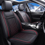 Aierxuan Car Seat Covers Full Set Universal Fit for Honda Civic Accord, Toyota Camry Prius Rav4 Corolla, Kia, Lexus, Nissan, Mazda, Jeep Cherokee and Most Cars, with Waterproof Leather (Black and Red)