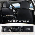 Coverado Car Seat Covers, Front Covers for Cars, Car Seat Cover Front Seats, Automotive Seat Cover, Waterproof, Leather Car Seat Cushion, Universal Interior Seat Protectors for Most Cars Black-Bule