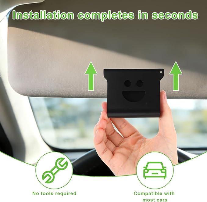 2pcs Car Air Freshener Visor Clip Compatible with Drift Air Freshener, Car Sun Visor Clip for Automobile SUV Truck Accessories (Smiley Face Style)