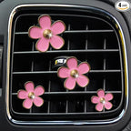 4 Pieces Daisy Flower Air Vent Clip Car Air Freshener Charm Colorful Car Interior Accessories for Girls Women（Pink）