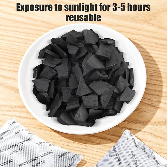 30Pcs Activated Charcoal Bags, Multi-Use Charcoal Odor Absorber Air Freshener, Shoe Deodorizer for Home Car Cabinet Basement