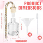 60 Pcs Car Diffuser Bottle Set with Wooden Caps,Dropper and Funnel, Empty Glass Car Air Freshener Bottle Bulk Hanging Essential Oil Fragrance Pendants for Car Decor，Can DIY Car Air Freshners Diffuser
