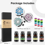ttstar Car Diffuser Vent Clip - 30mm Aromatherapy Essential Oil, 3 Car Air Fresheners Vent Clips with 36 Refill Pads and 5 Essential Oils Gift for Women