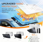 Windshield Sun Shade Umbrella for Toyota Tacoma Accessories 2016-2025 2026, UV Block Tacoma Sun Shade for Car Windshield, Heat Shield Truck Sunshade for Tacoma Front Windshield Cover.