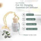Teakwood and Mahogany Car Air Hanging Essential Oil Diffuser, Car Air Freshener Diffuser with Long Lasting Essential Oils, Aromatherapy Vehicle Diffuser, Long Lasting by Simplee Goods, Clear