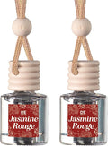 C&E Craft Co Hanging Car Air Freshener Diffuser 2 Pack, Long Lasting Fragrance Oil Car Freshener, Glass Bottle Auto Air Freshener, Made in USA (Jasmine Rouge)