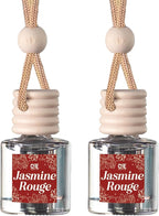 C&E Craft Co Hanging Car Air Freshener Diffuser 2 Pack, Long Lasting Fragrance Oil Car Freshener, Glass Bottle Auto Air Freshener, Made in USA (Jasmine Rouge)