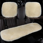OGLAND Fluffy Genuine Sheepskin Car Seat Cover for Auto Fuzzy Interior Accessories Cushion with Soft Wool Natural Fur Non-Slip (Pearl, Back)