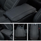 Amiss Car Center Console Pad, Universal Waterproof Car Armrest Seat Box Cover, PU Leather Auto Armrest Cover Protector，Vehicle Interior Accessories fits SUV/Truck/Car (Black)