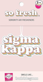 Sorority Shop Sigma Kappa Retro Air Freshener - SK Bubblegum Scented Air Freshener – Sorority Retro Design Air Freshener for Car or Dorm– Sorority Gift, Charm Paraphernalia