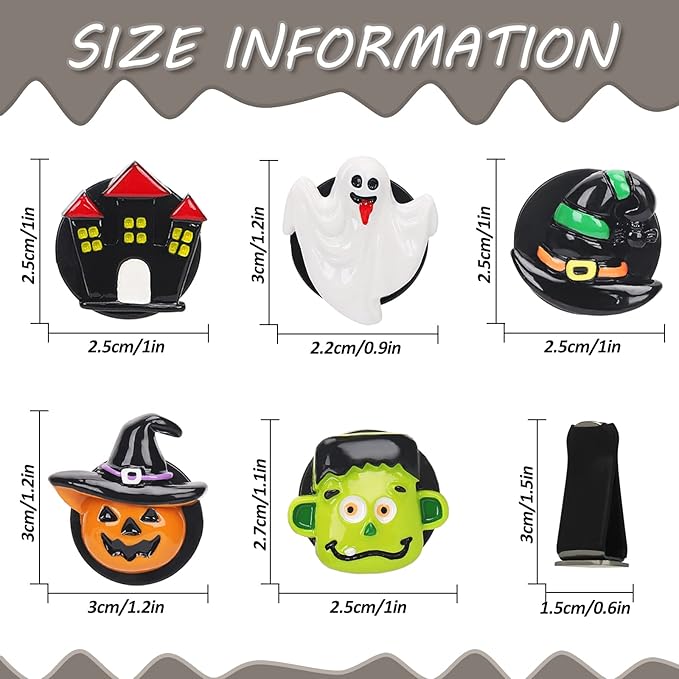 Whaline 5 Pieces Halloween Car Air Vent Clips Cute Pumpkin Ghost Witch Hat Cars Air Freshener Charm Air Conditioning Outlet Clip for Air Vent Decorations Car Accessories Cars Interior Dashboard Decor