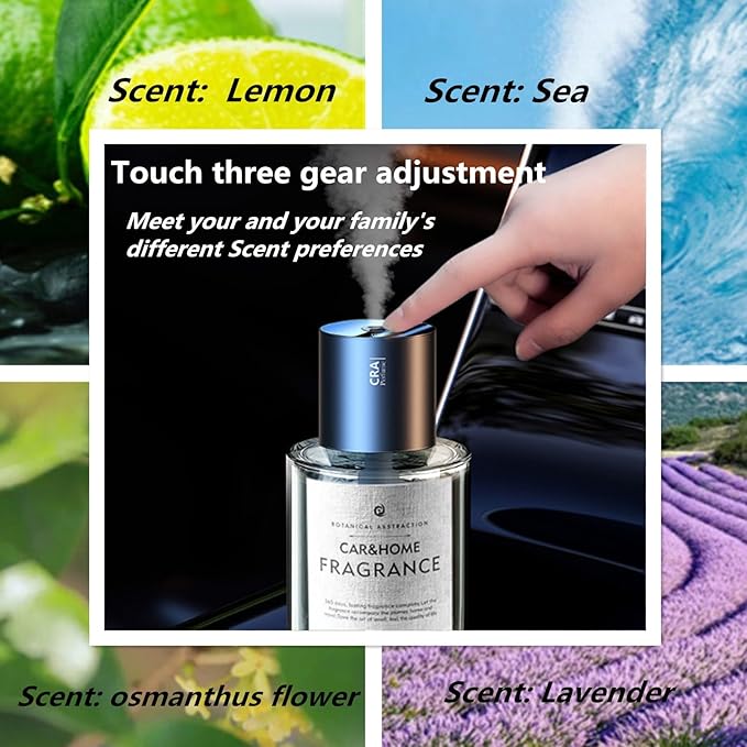 Smart Car Air Freshener - Automatic Spray, 5-Speed Adjustable Aromatherapy For Far (Jasmine)