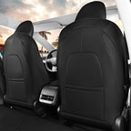 Custom Fit 2017 2018 2019 2020 2021 2022 2023 Tesla Model 3 Seat Cover Waterproof Seat Protects (Black-Model 3)