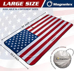 Magnelex American Flag Windshield Sun Shade, High-Resolution Car Sun Shield with Mirror Cut-Out for Automotive Interior Sun Protection Heat Reduction, Folding Car Sunshade - Large
